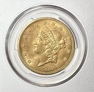 1857-S $20 Liberty Gold Double Eagle PCGS MS62 SS Central America Shipwreck PQ!