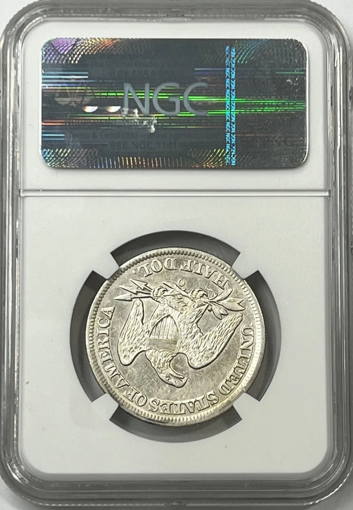 1858-O 50c Seated Liberty Arrows NGC AU53 SS Republic Shipwreck Incredible Coin