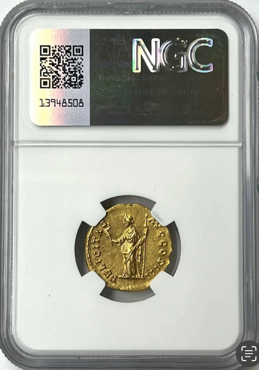 Marcus Aurelius, as Augustus NGC AU 5/5 - fine style – capstonecoins Marcus Aurelius, as Augustus NGC AU 5/5 - fine style – capstonecoins
