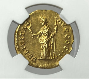 Marcus Aurelius, as Augustus NGC AU 5/5 - fine style