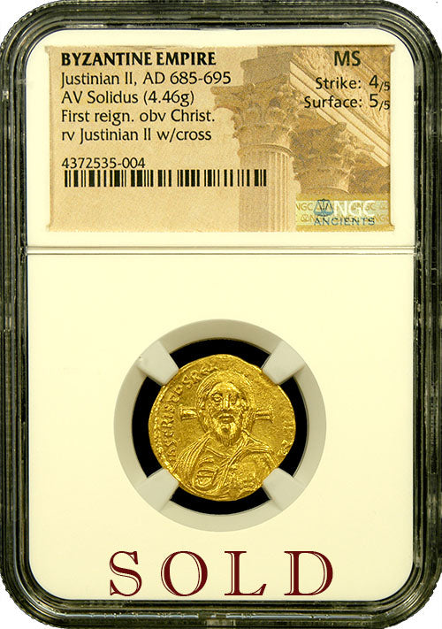 Byzantine Empire, Justinian II gold Solidus 