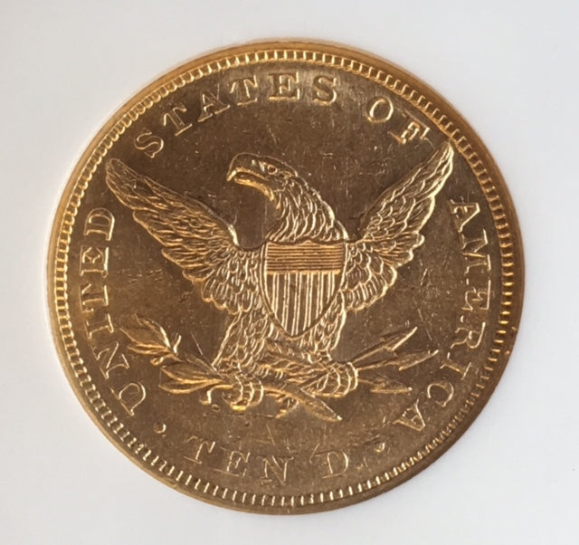 SS Republic Shipwreck Gold 1861 $10 Liberty NGC AU58 PQ