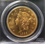 1856-S $20 Liberty PCGS AU58 CAC S.S. Central America
