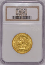1847-O $10 Liberty NGC MS61