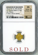 Alexander The Great Gold Quarter-Stater NGC MS
