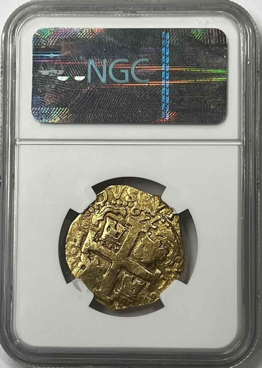 1750 L R Peru Ferdinand Vi Gold Cob 8 Escudos NGC AU55 Rare Final