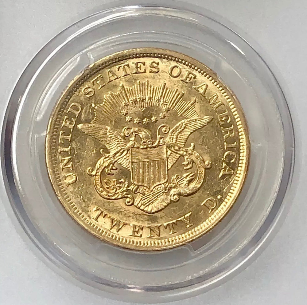 1853 $20 Liberty Gold Double Eagle PCGS AU58 CAC SS Central America Shipwreck