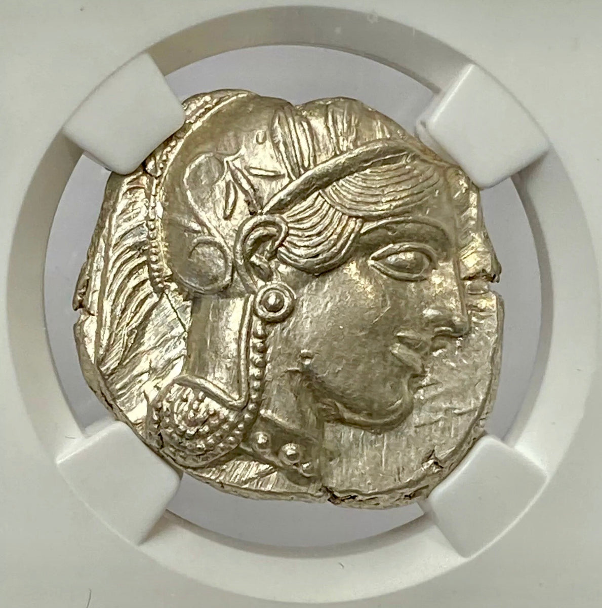 Attica Athens Owl 440-404 BC Silver Tetradrachm NGC MS* (Star