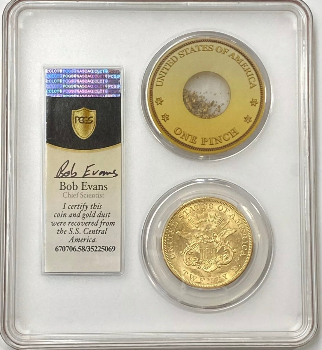 1856-S $20 Liberty Gold Double Eagle PCGS AU58 SS Central America