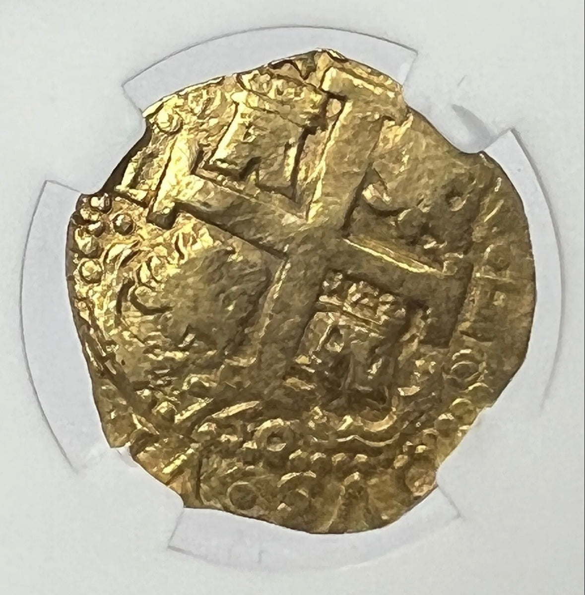 1750 L R Peru Ferdinand Vi Gold Cob 8 Escudos NGC AU55 Rare