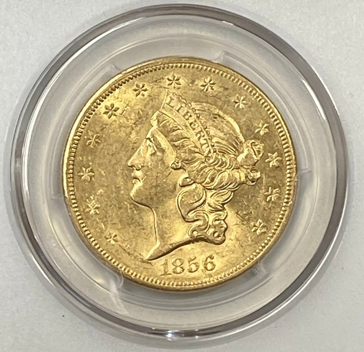 1856-S $20 Liberty Gold Double Eagle PCGS AU58 SS Central