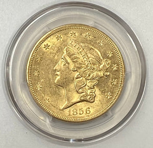 1856-S $20 Liberty Gold Double Eagle PCGS AU58 SS Central America Shipwreck PQ+