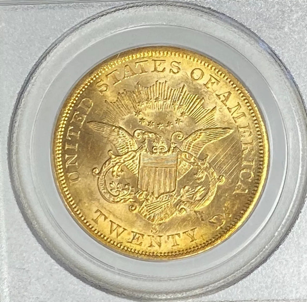 1857-S $20 Liberty Gold Double Eagle PCGS AU55 SS Central America Shipwreck PQ+