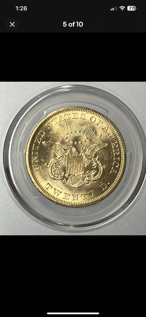 1857-S $20 Liberty Gold PCGS MS64 CAC SS Central America Shipwreck w Pinch PQ!!