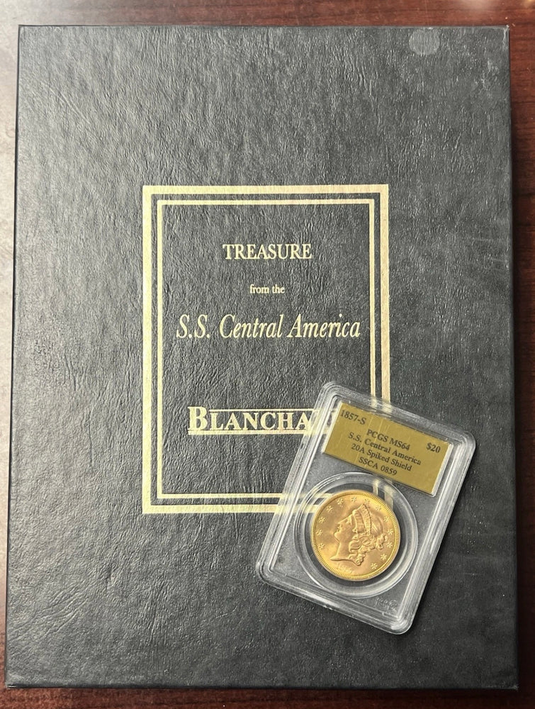 1857-S $20 Liberty Gold PCGS MS64 SS Central America Shipwreck NICE NEW PURCHASE