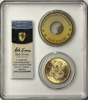 1857-S $20 Liberty Gold PCGS MS64 CAC SS Central America Shipwreck w Pinch PQ!!