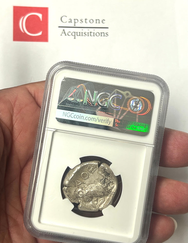 440-404 BC Attica Athens Owl Silver Tetradrachm NGC CH AU FULL CREST