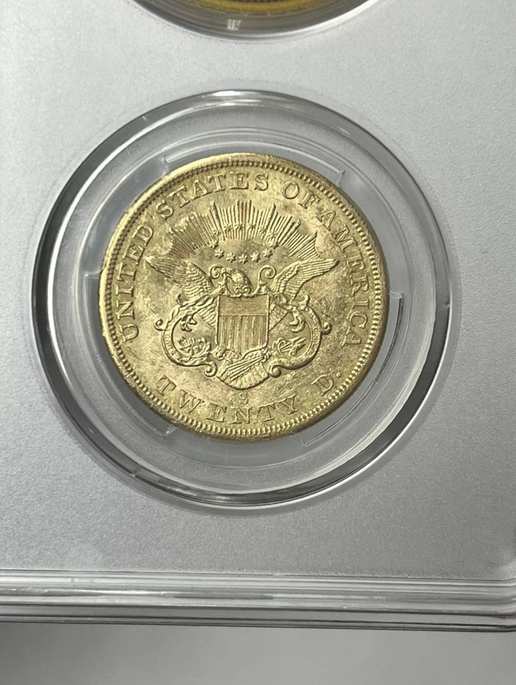 1857-S $20 Liberty Gold Double Eagle PCGS AU55 SS Central America Shipwreck PQ++