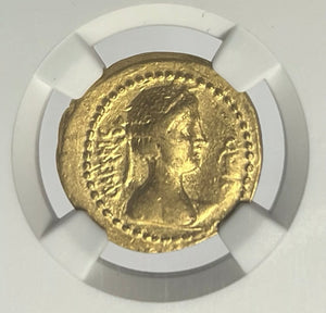 Rare Julius Caesar Dictator 44 BC Gold Bust Of Venus aureus NGC CHVF