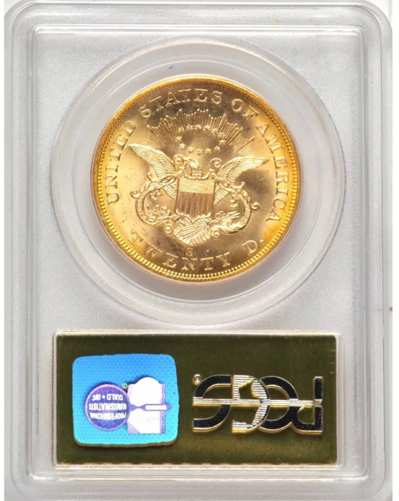 1857-S $20 Liberty Gold PCGS MS64 SS Central America Shipwreck NEW PURCHASE PQ!