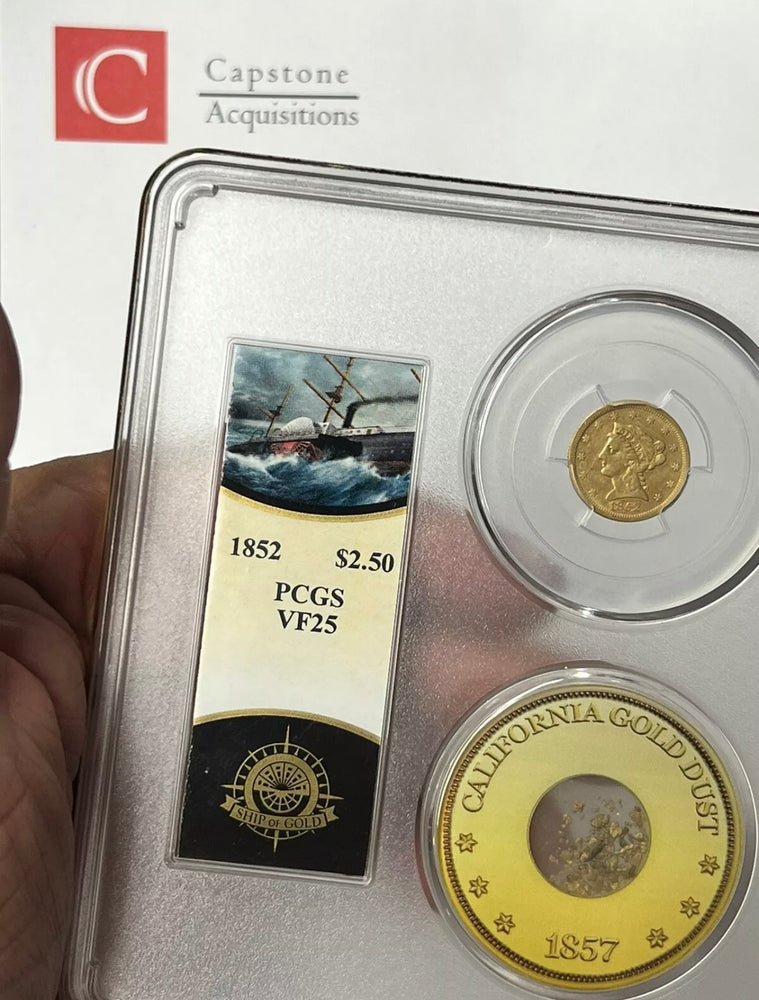 1852-P $2.5 Liberty Gold PCGS VF25 SS Central America Shipwreck #2 1857-S