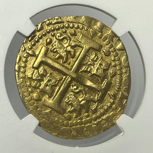 1717 Peru Philip V Gold  8 Escudos NGC AU Details SUPER RARE DATE ONLY 9 KNOWN