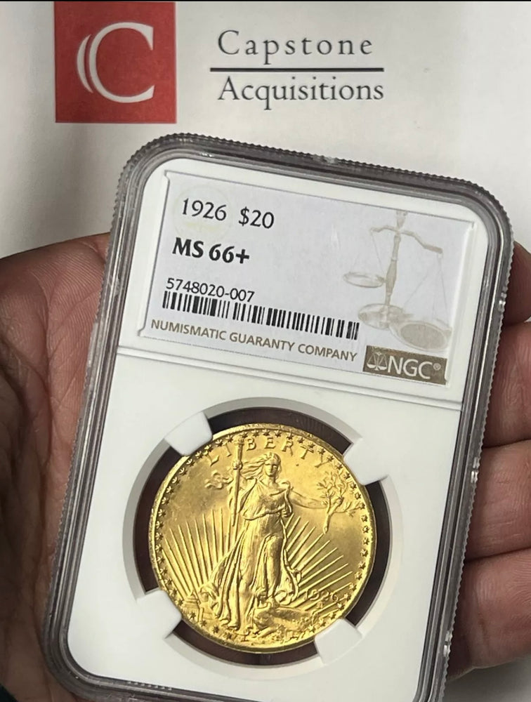 1926-P $20 Saint Gaudens Gold Double Eagle PCGS MS66+ Rare & Flashy Super Gem PQ