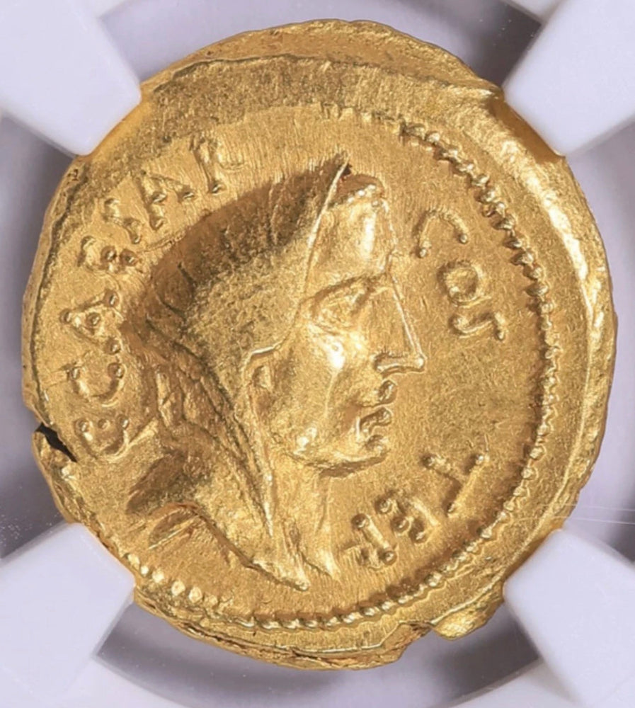 Julius Caesar Gold Aureus NGC CHAU Lifetime Issue 12 Caesar’s