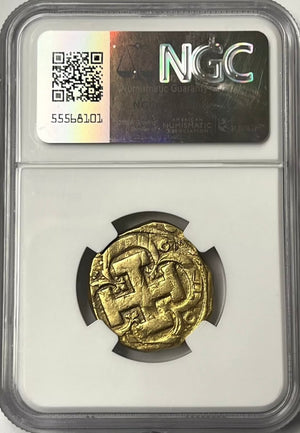 Charles II Spain gold Cob 4 Escudos ND (1697-1699) B-A AU55 NGC Finest Known!!