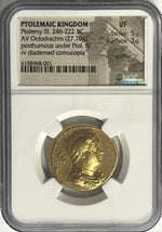 Ptolemaic Kingdom Ptolemy III 246-222 BC Gold Octodrachm NGC VF Rulers of Egypt