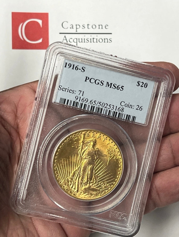 1916-S $20 Saint Gaudens Gold Double Eagle PCGS MS65 Old Holder NEW PURCHASE