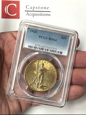 1920-P $20 Saint Gaudens Gold Double Eagle PCGS MS64 Low Mintage- 228,250 NEW!