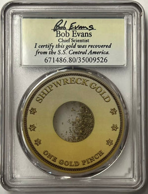 1856-S $20 Liberty PCGS AU55 SS Central America Shipwreck W/Pinch of Gold 1857-S