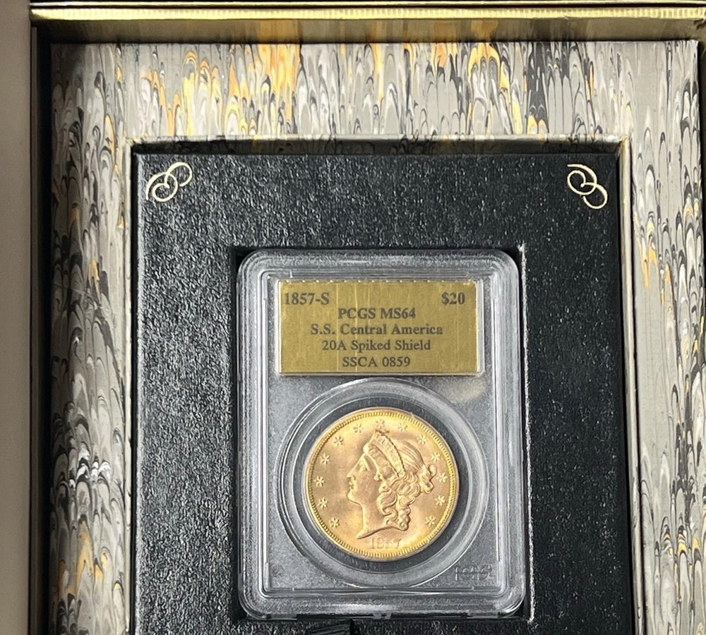 1857-S $20 Liberty Gold PCGS MS64 SS Central America Shipwreck NICE NEW PURCHASE