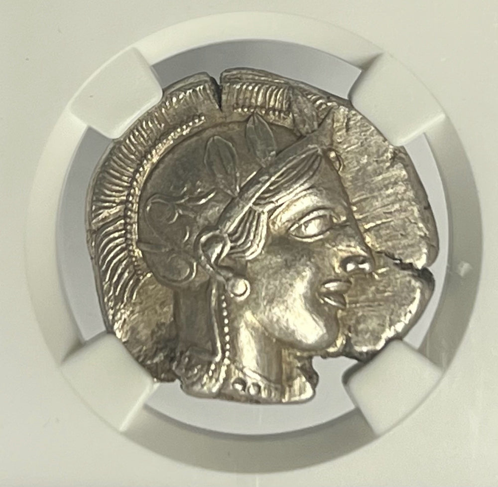 440-404 BC Attica Athens Owl Silver Tetradrachm NGC CH AU FULL CREST