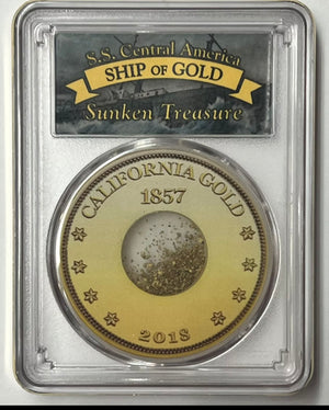 1856-S $20 Liberty PCGS AU55 SS Central America Shipwreck W/Pinch of Gold 1857-S