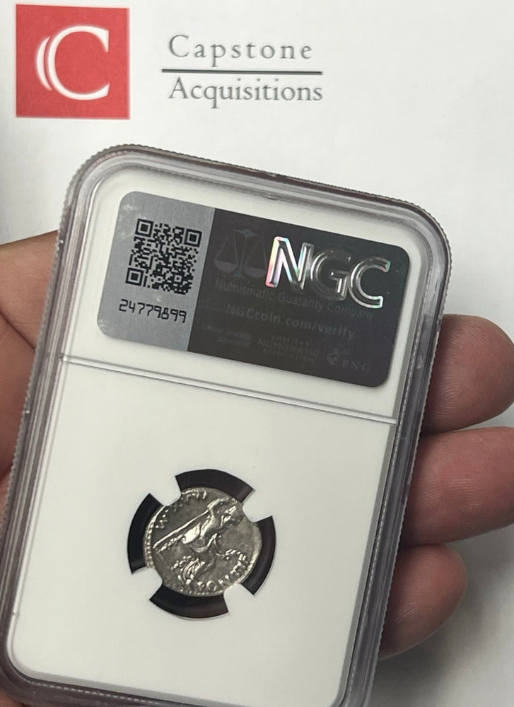 Tiberius AD14-37 Silver Denarius NGC CHXF - Twelve Caesar’s