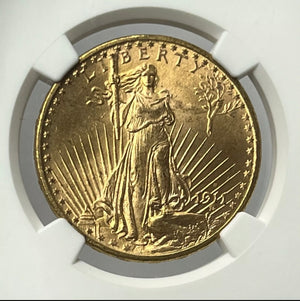 1911-S $20 Saint Gaudens Gold Double Eagle NGC MS65+ Super Gem!