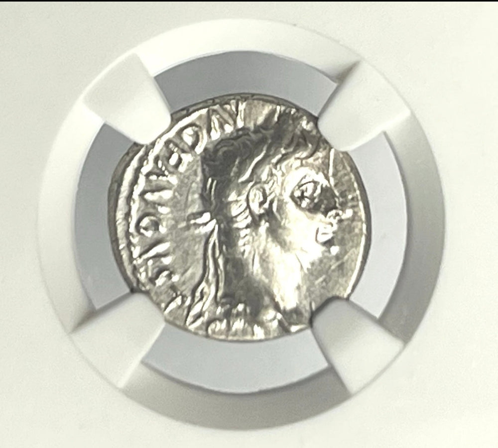 Tiberius AD14-37 Silver Denarius NGC CHXF - Twelve Caesar’s