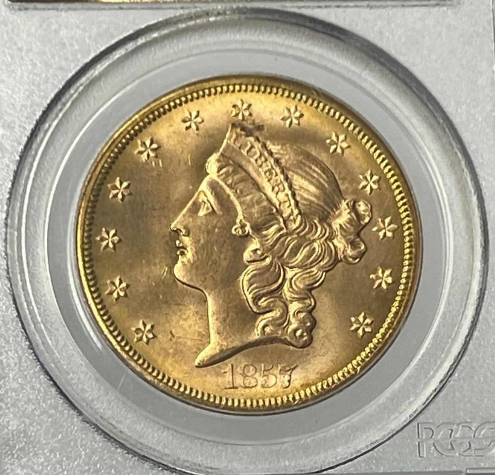 1857-S $20 Liberty Gold PCGS MS64 SS Central America Shipwreck NICE NEW PURCHASE