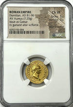 Roman Empire Domitian AD 81-96 Gold Aureus NGC NGC CHVF Twelve Caesar’s