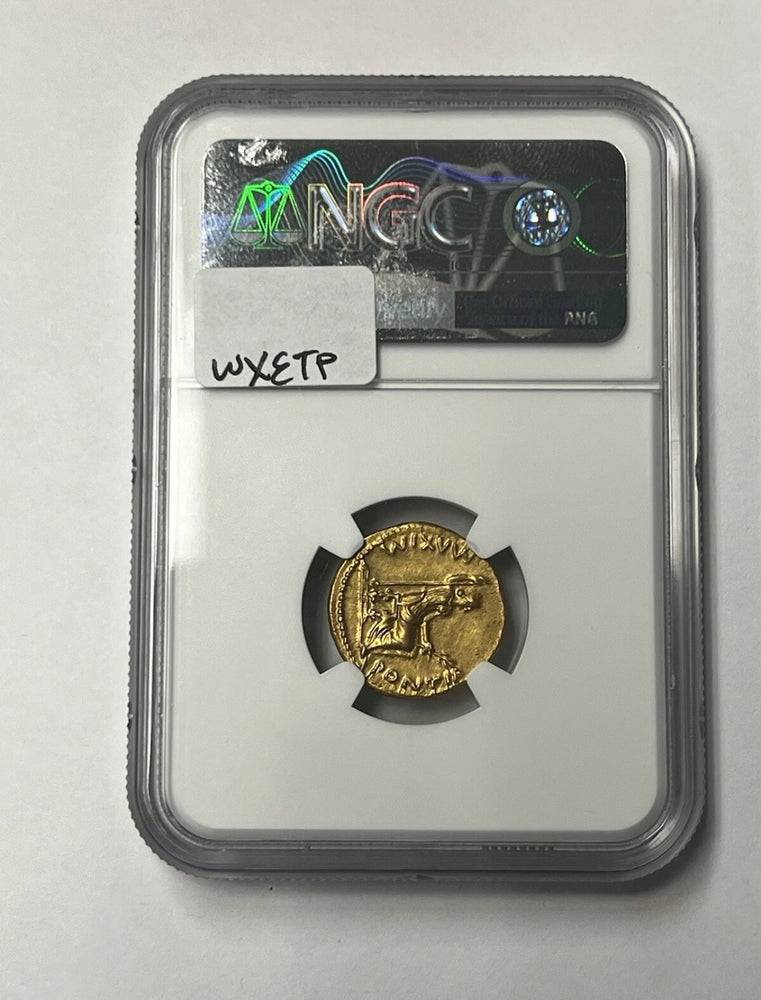 Tiberius AD 14-37 Gold Aureus NGC CHAU Tribute Penny In Gold Twelve Caesar’s