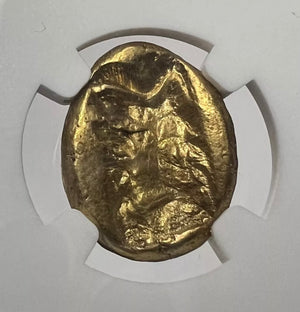 Achaemenid Empire 420-375 BC Gold Daric NGC CHMS Fine Style One Of The FINEST