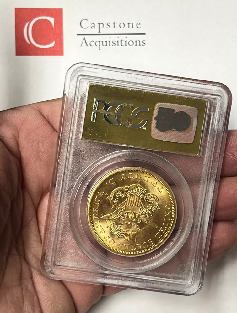 1857-S $20 Liberty Gold PCGS MS63 SS Central America Shipwreck #0479 COA