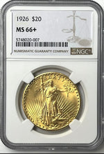 1926-P $20 Saint Gaudens Gold Double Eagle PCGS MS66+ Rare & Flashy Super Gem PQ