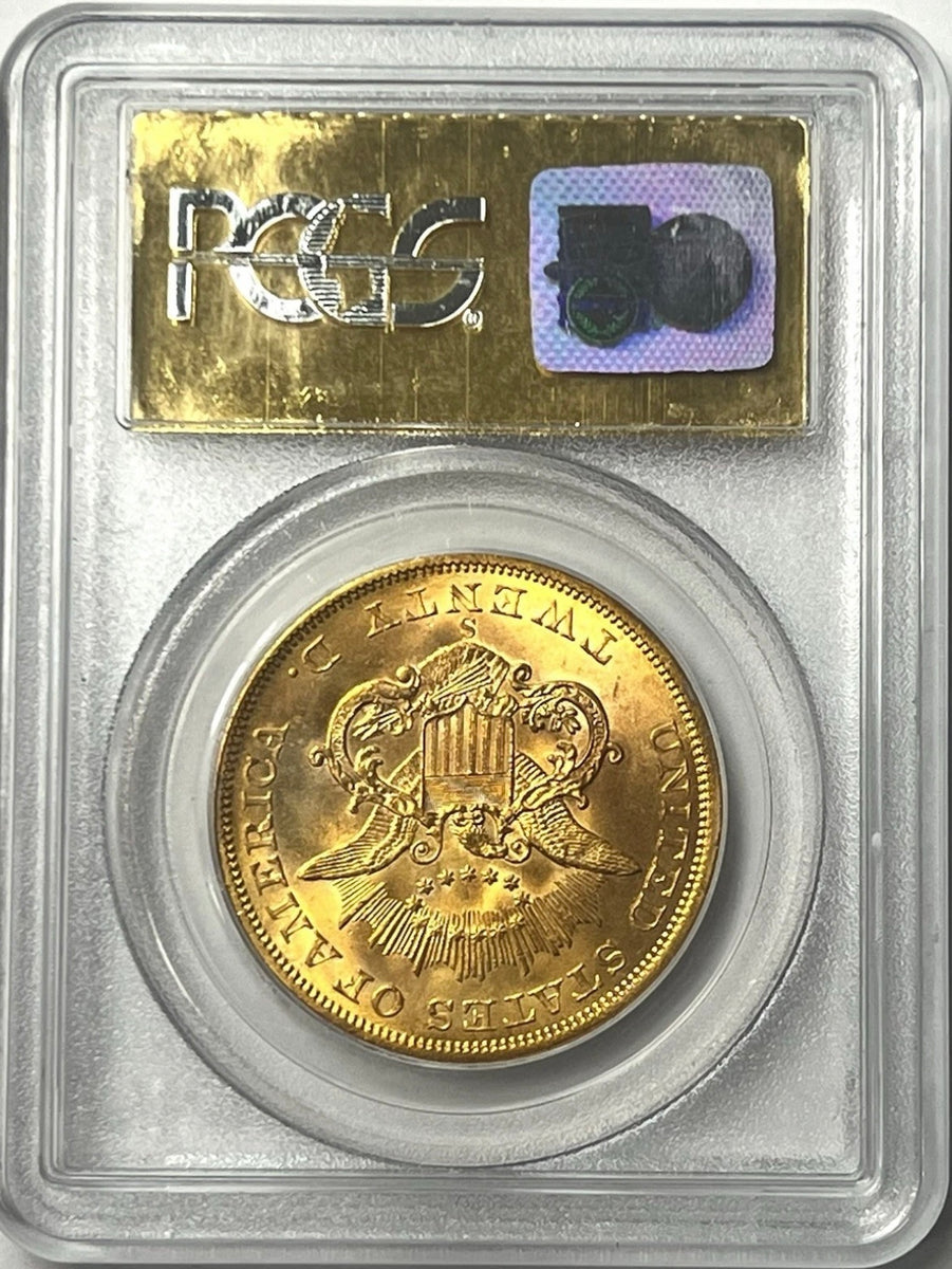 1857-S $20 Liberty Gold PCGS MS63 CAC SS Central America Shipwreck NEW ...