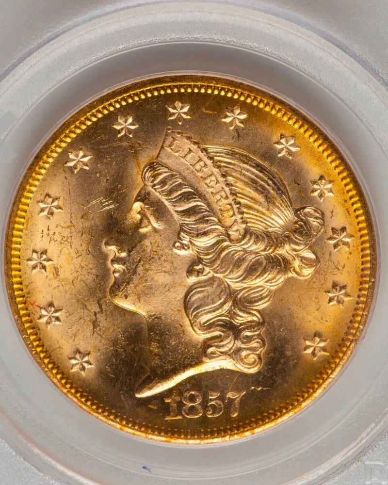 1857-S $20 Liberty Gold PCGS MS64 SS Central America Shipwreck NEW PURCHASE PQ!