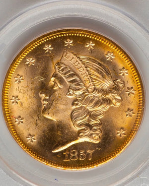 1857-S $20 Liberty Gold PCGS MS64 SS Central America Shipwreck NEW PURCHASE PQ!