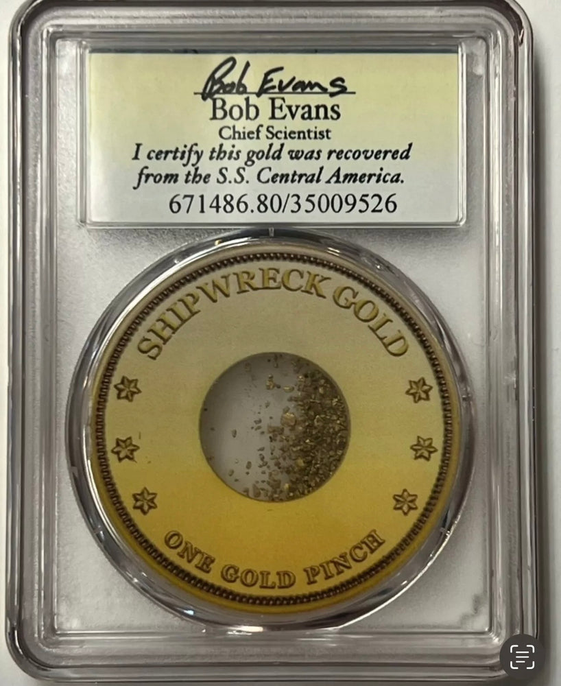 1857-S $20 Liberty Gold PCGS MS64 SS Central America Shipwreck W Pinch of Gold