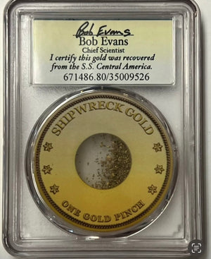 1857-S $20 Liberty Gold PCGS MS64 SS Central America Shipwreck W Pinch of Gold